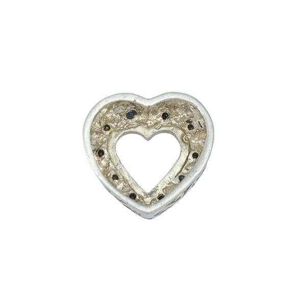 Vintage Sterling Silver 925 Crystal Heart Pendant - Picture 3 of 7
